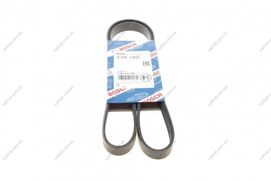 Ремінь генератора Ford Connect (-AC)/Opel Combo 1.2/1.4i -01 (6PK1460) BOSCH 1 987 947 948 (фото 1)