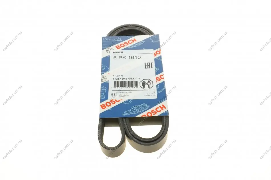 Ремінь генератора VW Crafter 2.0TDI 11-16/Opel Corsa D 1.7CDTI 06-11/Ford Fiesta 00-03 (6PK1610) BOSCH 1 987 947 983 (фото 1)