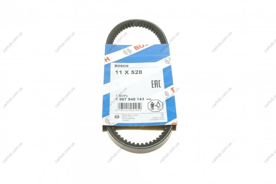 Ремінь генератора Audi A4/A6/VW Passat 1.8T 96-00 (11x528) BOSCH 1 987 948 143 (фото 1)