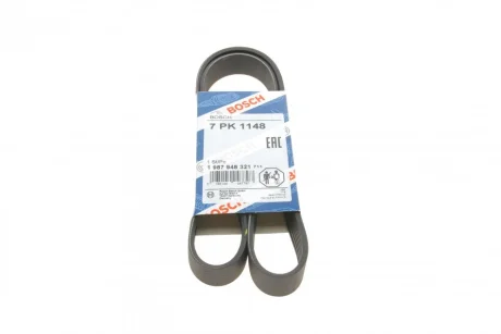Ремінь генератора Renault Master/Opel Movano 2.5 dCi 03- (-AC) (7PK1148) BOSCH 1 987 948 321