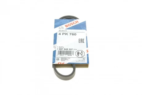 Ремінь генератора Opel Agila 1.0/1.2 08-14/Suzuki Swift 1.2 10- (4PK760) BOSCH 1 987 948 337