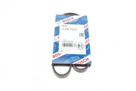 Поліклиновий ремінь (4PK925) CHRYSLER SEBRING DACIA LOGAN, LOGAN II, LOGAN MCV II, SANDERO, SANDERO II DODGE AVENGER, JOURNEY FIAT TEMPRA, TIPO FORD USA PROBE II HONDA CIVIC VI 1.0-3.0 10.83- BOSCH 1 987 948 350