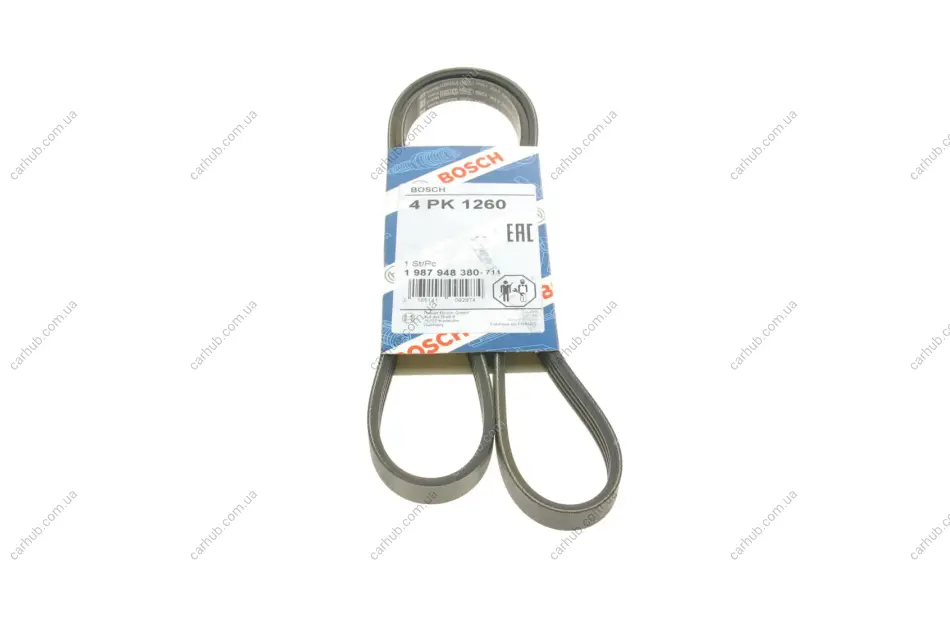 Ремінь генератора Renault Megane I 1.4-1.6i/e (+AC) 96-97/Land Rover Range Rover 92-94 (4PK1260) BOSCH 1 987 948 380 (фото 1)