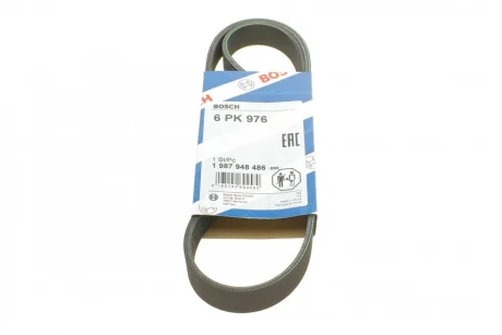 Ремінь генератора поліклиновий Peugeot Partner/307/508 02-/Citroen Berlingo/C2/C3/C4/C5 1.6 HDi 04- (6PK976) BOSCH 1 987 948 486