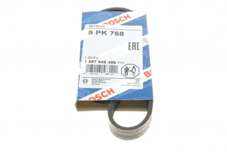 Ремінь генератора Smart Fortwo 0.8CDI 04- (5PK768) BOSCH 1 987 948 489