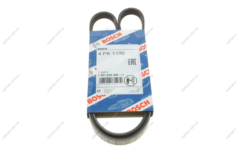 Ремінь генератора Toyota Yaris 1.5/1.3 99-05 (4PK1180) BOSCH 1 987 948 490 (фото 1)