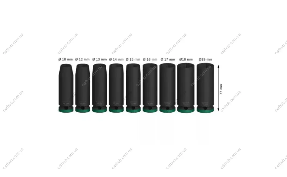 Набір ударних головок PRO 1/2" 10-27 мм 9 шт. BOSCH 2 608 003 040 (фото 1)