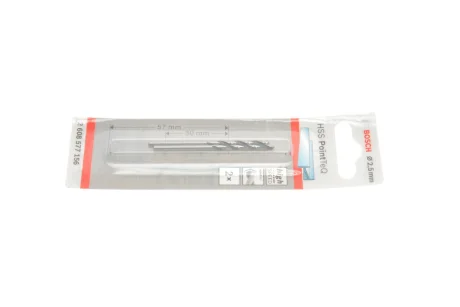 Набір свердл HSS PointTeQ Ø2,5 мм 2 од. BOSCH 2 608 577 156