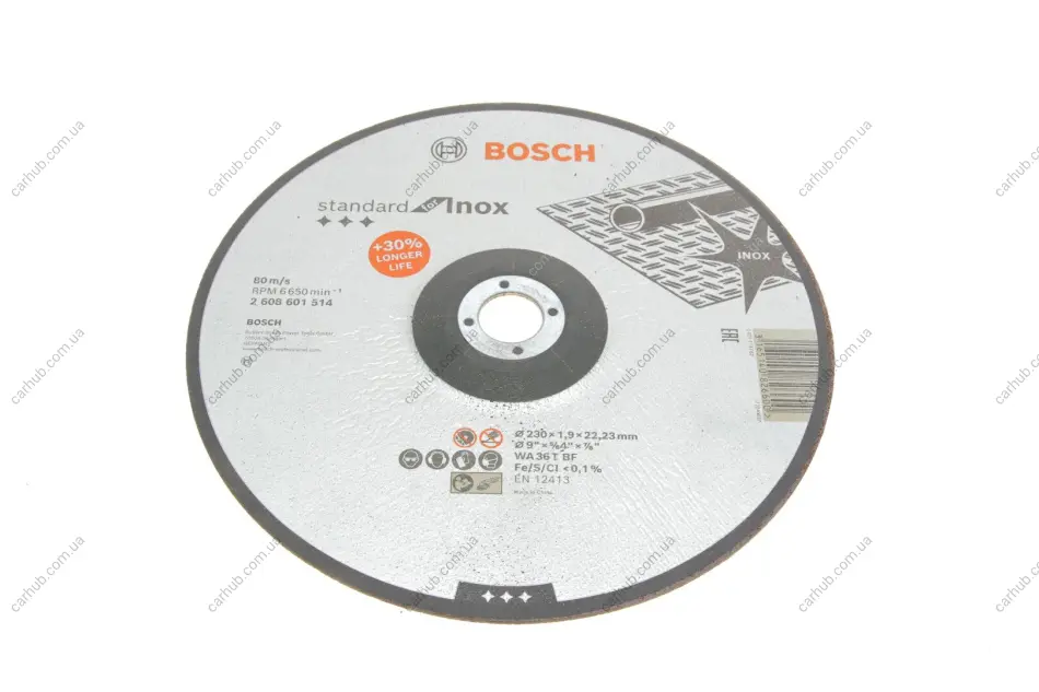 Круг відрізний 230x1,9x22,23 мм BOSCH 2 608 601 514 (фото 1)