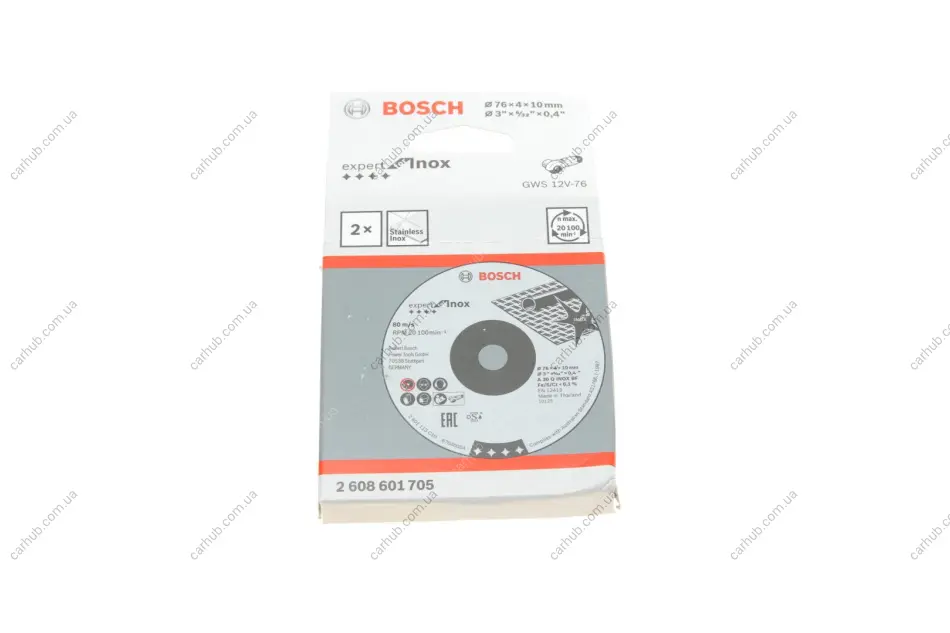 Круг зачисний 76x4x10 мм 2 од. BOSCH 2 608 601 705 (фото 1)