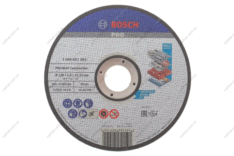 Круг відрізний 125 x1.6x22,23 мм PRO Multi Material BOSCH 2 608 602 383 (фото 1)