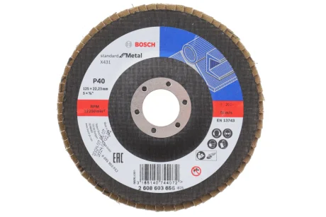 Круг зачисний 125x5x22,23 мм P40 X431 Standard for Metal BOSCH 2 608 603 656