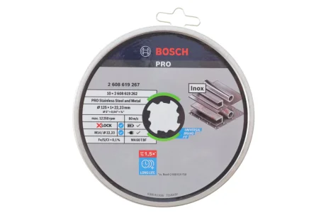 Круг відрізний 125 x1x22,23 мм X-LOCK Standard for Inox (к-кт 10шт) BOSCH 2 608 619 267