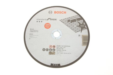 Круг відрізний 230x1.9x22,23 mm Standart for Inox BOSCH 2 608 619 773
