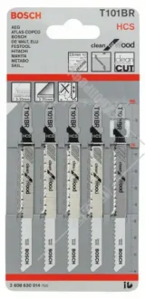 Полотно змінне для елетролобзиків T101BR Clean for Wood (к-кт 5 шт.) BOSCH 2 608 630 014