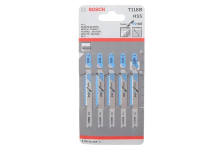 Полотно змінне для елетролобзиків T118B Basic for Metal (к-кт 5 шт.) BOSCH 2 608 631 014