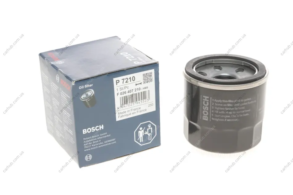 Фільтр масляний Nissan Primera1.6/1.8 16V 96- BOSCH F 026 407 210 (фото 1)