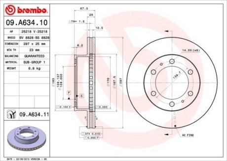 Гальмівний диск BREMBO 09A63411