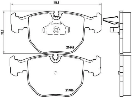 Гальмівні колодки пер. BMW 5(E39)/7(E38) 96-04 (Teves) BREMBO P 06 021