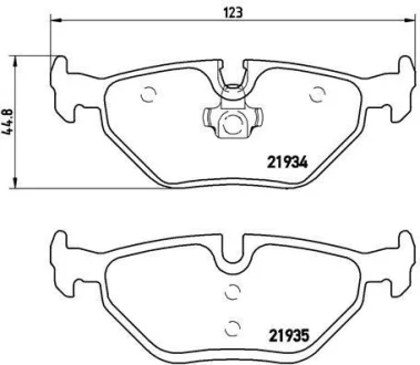 Гальмівні колодки зад. BMW 3(E36, E46)/5(E34)/7(E32) 86-06 (ATE) BREMBO P 06 025