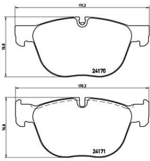 Гальмівні колодки пер. BMW X5/X6 07- (ATE) BREMBO P 06 049