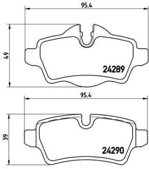 Фото комплект гальмівних колодок з 4 шт. дисків BREMBO P06052 Комплект гальмівних колодок з 4 шт. дисків BREMBO P06052