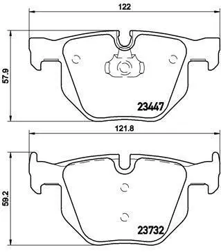 Гальмівні колодки зад. X F16/X F15/X E71/X E70 06-19 BREMBO P 06 056 (фото 1)