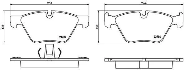 Гальмівні колодки пер. F10/F11 (09-17) (Teves) BREMBO P 06 060 (фото 1)