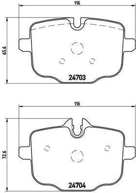 Гальмівні колодки зад. BMW 5 (F10) 10- (ATE) BREMBO P 06 061 (фото 1)