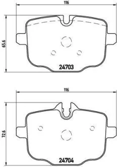 Гальмівні колодки зад. BMW 5 (F10) 10- (ATE) BREMBO P 06 061