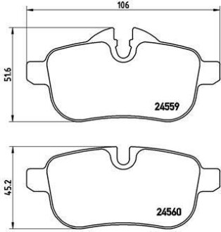 Фото гальмівні колодки BREMBO P06062 Гальмівні колодки BREMBO P06062