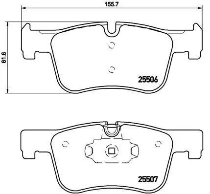 Гальмівні колодки пер. BMW 1(F20,F21)/ 3(F30,F31)/ 4(F36) 10- (ATE) BREMBO P 06 070 (фото 1)