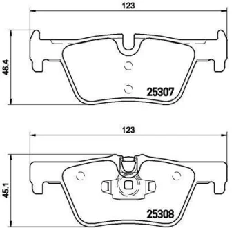 Гальмівні колодки зад. F36/F23/F34/F22/F33/F32/F21/F31/F20/F30 11- BREMBO P 06 071