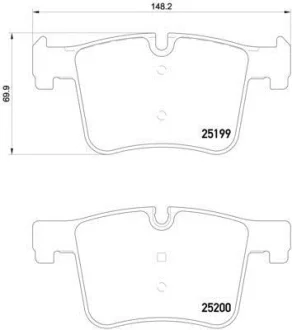 Гальмівні колодки пер. F36/F23/F34/F33/F22/F32/F21/F31/F20/X F26/F30/X F25 10- BREMBO P 06 075