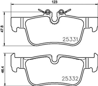 Гальмівні колодки зад. BMW 1/2/i3/X1/X2 BREMBO P 06 094