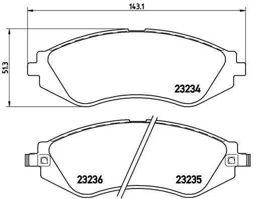 Гальмівні колодки пер. Astra/Lacetti/Lanos/Nubira 1.6/2.0/2.5 BREMBO P 15 002 (фото 1)