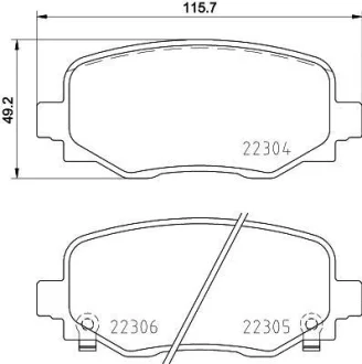 Гальмівні колодки зад. Fiat 500X/Jeep Renegade 14- (TRW) BREMBO P 23 177