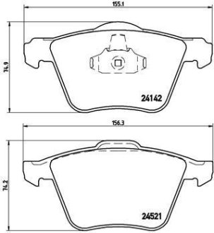 Гальмівні колодки пер. Ford Mondeo 07-15/Volvo S80 06- (ATE) BREMBO P 24 077