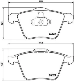Гальмівні колодки пер. Ford Mondeo 07-15/Volvo S80 06- (ATE) BREMBO P 24 077