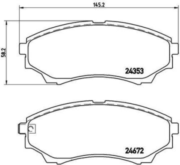 Фото комплект гальмівних колодок з 4 шт. дисків BREMBO P24086 Комплект гальмівних колодок з 4 шт. дисків BREMBO P24086