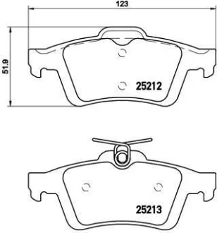 Гальмівні колодки зад. Connect 13-22 (123x52x16) BREMBO P 24 148