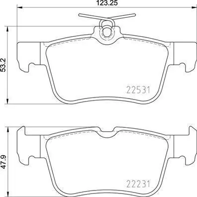 Гальмівні колодки зад. Focus/Kuga/Mondeo 12- BREMBO P 24 175 (фото 1)