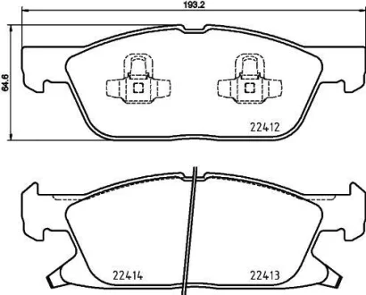Гальмівні колодки перед. Galaxy/S-Max 15-18 (ATE) (17") BREMBO P 24 188