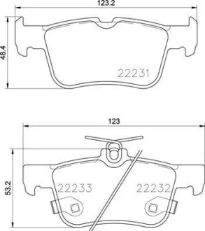 Гальмівні колодки зад. Focus/Kuga/Mondeo 12- BREMBO P 24 201
