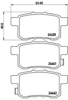 Гальмівні колодки зад. Honda Accord VIII 08- (nissin) BREMBO P 28 072