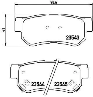 Гальмівні колодки зад. Hyundai Getz/Santa FE/Tucson 01- (mando) BREMBO P 30 014 (фото 1)