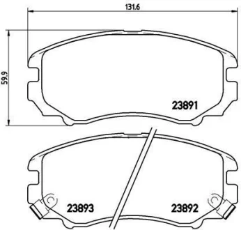 Гальмівні колодки пер. Sonata 01-/Magentis 05- BREMBO P 30 018