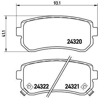 Гальмівні колодки зад. Hyundai i30 07-, Kona 17-, Tucson 18-, Kia Ceed 06-, Sportage 04- (Mando) BREMBO P 30 025 (фото 1)
