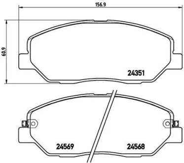 Гальмівні колодки пер. Hyundai Santa FE 06-/Kia Sorento II 09- (Mando) + монтажний к-т BREMBO P 30 036
