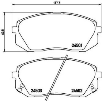 Гальмівні колодки пер. Kia Carens 06-/Sportage 04-/Hyundai Kona 17- (Sumitomo) BREMBO P 30 039